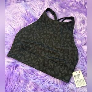 NWT Lululemon Energy Sports Bra High Neck Longline Leopard